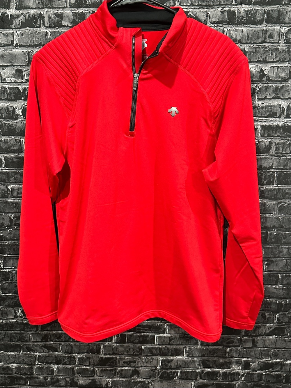 Descente Red Athletic Pullover with White Logo